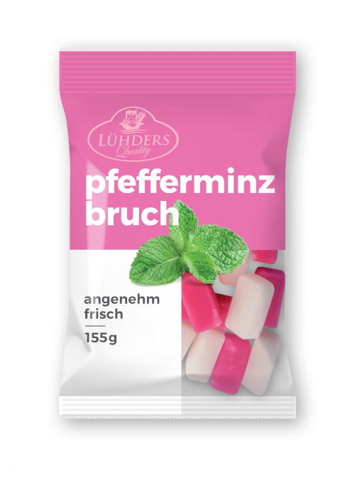 Pfefferminzbruch in klassischem rosa und weiß